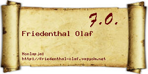 Friedenthal Olaf névjegykártya